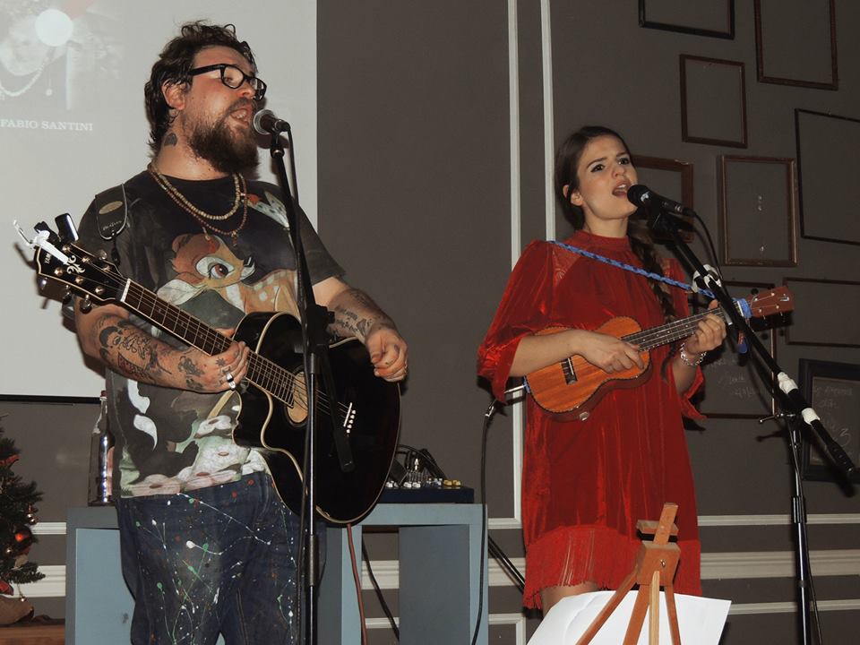 Violetta e Fabio Santini sul palco del Civico 3. Photo Federico Fantuzzi